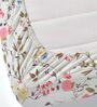White Floral 260 Tc Polycotton Double Fitted Bedsheet With 2 Pillow Covers
