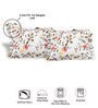 White Floral 260 Tc Polycotton Double Fitted Bedsheet With 2 Pillow Covers