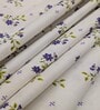 White Floral 290 Tc Cotton Single Bedsheet With 1 Pillow Cover