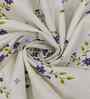 White Floral 290 Tc Cotton Single Bedsheet With 1 Pillow Cover