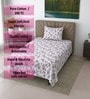 White Floral 290 Tc Cotton Single Bedsheet With 1 Pillow Cover