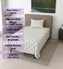 White Floral 290 Tc Cotton Single Bedsheet With 1 Pillow Cover