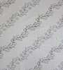 White Floral 330 TC Cotton Double Queen Size Bedsheet With 2 Pillow Covers Monochrome Collection