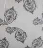 White Floral 330 TC Cotton Double Queen Size Bedsheet With 2 Pillow Covers Monochrome Collection