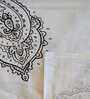 White Floral 330 TC Cotton Double Queen Size Bedsheet With 2 Pillow Covers Monochrome Collection