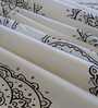 White Floral 330 TC Cotton Double Queen Size Bedsheet With 2 Pillow Covers Monochrome Collection