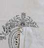 White Floral 330 TC Cotton Double Queen Size Bedsheet With 2 Pillow Covers Monochrome Collection