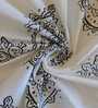 White Floral 330 TC Cotton Double Queen Size Bedsheet With 2 Pillow Covers Monochrome Collection