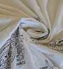 White Floral 330 TC Cotton Double Queen Size Bedsheet With 2 Pillow Covers Monochrome Collection