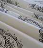 White Floral 330 TC Cotton Single Bed Size Bedsheet With 1 Pillow Cover Monochrome Collection