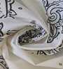 White Floral 330 TC Cotton Single Bed Size Bedsheet With 1 Pillow Cover Monochrome Collection