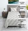 White Floral 330 TC Cotton Single Bed Size Bedsheet With 1 Pillow Cover Monochrome Collection