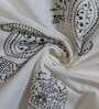 White Floral 330 TC Cotton Single Bed Size Bedsheet With 1 Pillow Cover Monochrome Collection