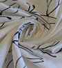 White Floral 330 Tc Cotton Super King Size Bedsheet With 2 Pillow Covers