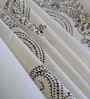 White Floral 330 Tc Cotton Super King Size Bedsheet With 2 Pillow Covers