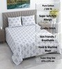 White Floral 330 TC Cotton Superking Size Bedsheet With 2 Pillow Covers