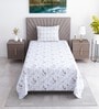 White Floral 400 TC Single Bedsheet with 1 Pillow Cover Luxury Series Collection