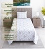 White Floral 400 TC Single Bedsheet with 1 Pillow Cover Luxury Series Collection
