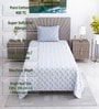 White Floral 400 TC Single Bedsheet with 1 Pillow Cover Luxury Series Collection