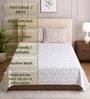 White Floral 400 TC Single Bedsheet with 2 Pillow Covers Luxury Series Collection