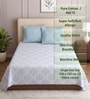 White Floral 400 TC Single Bedsheet with 2 Pillow Covers Luxury Series Collection