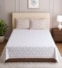 White Floral 400 TC Single Bedsheet with 2 Pillow Covers Luxury Series Collection