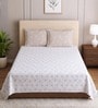 White Floral 400 TC Single Bedsheet with 2 Pillow Covers Luxury Series Collection