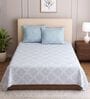 White Floral 400 TC Single Bedsheet with 2 Pillow Covers Luxury Series Collection