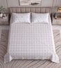 White Floral 400 TC Super King Size Bedsheet with 2 Pillow Covers Luxury Series Collection