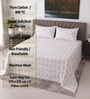 White Floral 400 TC Super King Size Bedsheet with 2 Pillow Covers Luxury Series Collection