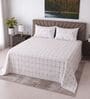 White Floral 400 TC Super King Size Bedsheet with 2 Pillow Covers Luxury Series Collection
