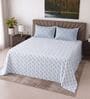 White Floral 400 TC Super King Size Bedsheet with 2 Pillow Covers Luxury Series Collection