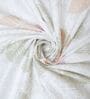 White Floral 400 TC Cotton Double Queen Size Bedsheet With 2 Pillow Covers Threads Regal Collection