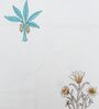 Cream Floral 400 TC Cotton Double Queen Size Bedsheet With 2 Pillow Covers