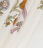 Cream Floral 400 TC Cotton Double Queen Size Bedsheet With 2 Pillow Covers