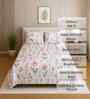 White Floral 400 TC Cotton Single Bed Size Bedsheet wih 2 Pillow cover Essential Series Collection