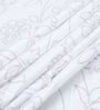 White Floral 400 TC Cotton Single Bed Size Flat Bedsheet With 2 Pillow Covers