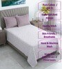 White Floral 400 TC Cotton Single Bed Size Flat Bedsheet With 2 Pillow Covers