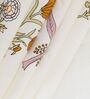 Cream Floral 400 TC Cotton Single Bed Size Flat Sheet With 2 Pillow Covers