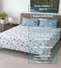 White Floral 400 TC Cotton Super King Bedsheet with 2 Pillow Covers Luxury Series Collection