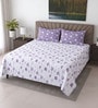 Lavender Floral 400 TC Cotton Super King Bedsheet with 2 Pillow Covers Luxury Series Collection