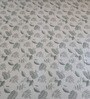 White Floral 400 Tc Cotton Super King Size Bedsheet With 2 Pillow Covers