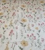 White Floral 400 Tc Cotton Super King Size Bedsheet With 2 Pillow Covers