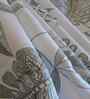 White Floral 400 Tc Cotton Super King Size Bedsheet With 2 Pillow Covers