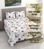 White Floral 400 TC Cotton Superking Size Bedsheet With 2 Pillow Covers Threads Monochrome Collection