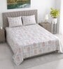 White Floral 400 TC Cotton Superking Size Bedsheet With 2 Pillow Covers
