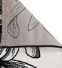 White Floral Blended Linen 4 ft x 6 ft Machine Made Carpet