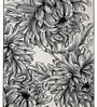 White Floral Blended Linen 4 ft x 6 ft Machine Made Carpet