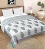 white Floral Cotton Double Bed Duvet