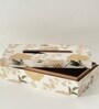 White Floral Printed Resin Tissue Box